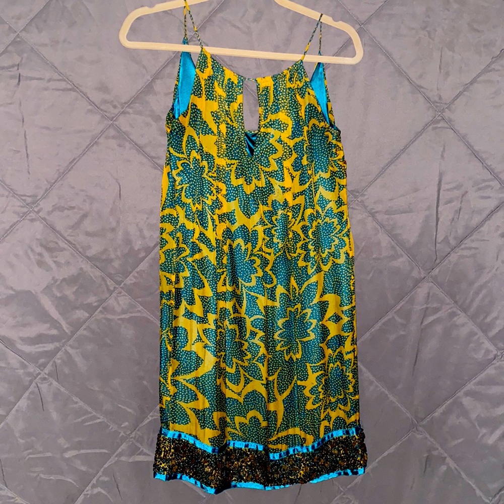 Vibrant summer silk dress